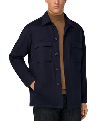 Boggi Milano Cashmere Shirt Jacket In Blue
