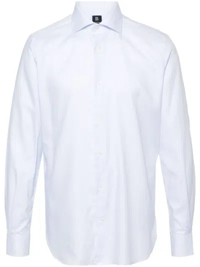 Boggi Milano Cutaway-collar Cotton Shirt In Blue