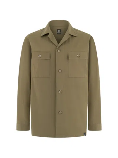 Boggi Milano Chest-pocket Open-collar Shirt In Green