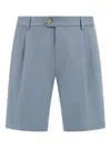 Boggi Milano Stretch Cotton And Tencel Bermuda Shorts In Brown