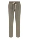 Boggi Milano City Drawstring Pleated Trousers In Gray