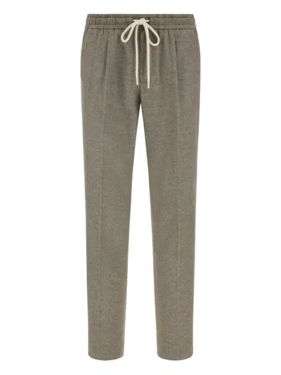 Boggi Milano City Drawstring Pleated Trousers In Gray