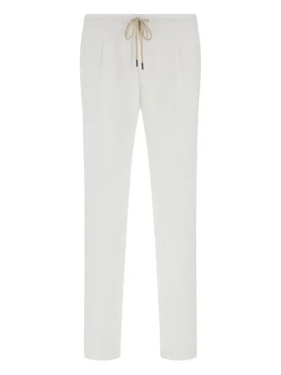 Boggi Milano City Linen Trousers In White