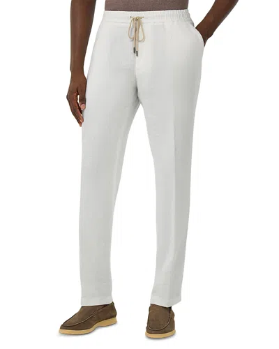 Boggi Milano City Linen Tapered Trousers In White