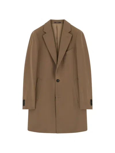 Boggi Milano Coat In Pure Cashmere Single-breasted In Brown