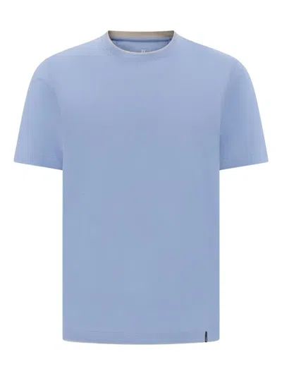 Boggi Milano Contrast-trim T-shirt In Blue