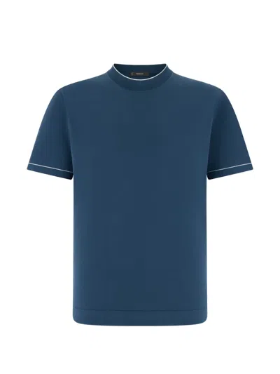 Boggi Milano Contrasting-detail T-shirt In Blue