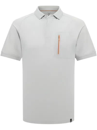 Boggi Milano Cool Jade-fresh Polo Shirt In Grey
