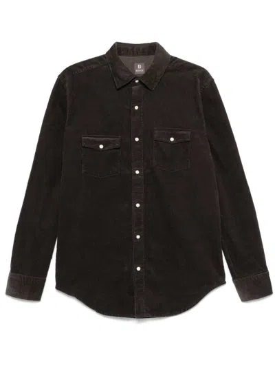 Boggi Milano Corduroy Shirt In Black