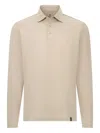 Boggi Milano Cotton And Silk Blend Polo Shirt In Neutral