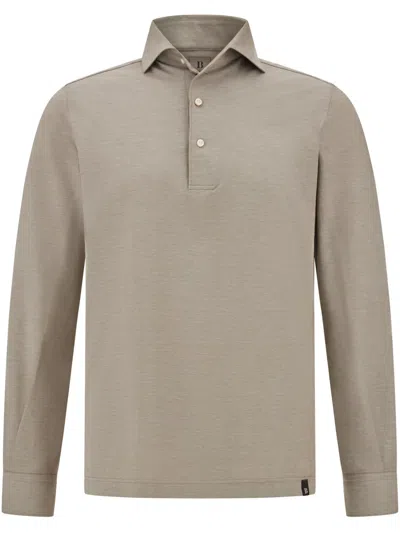 Boggi Milano Cotton-blend Polo Shirt In Nude