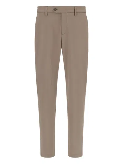 Boggi Milano Cotton-blend Trousers In Neutral