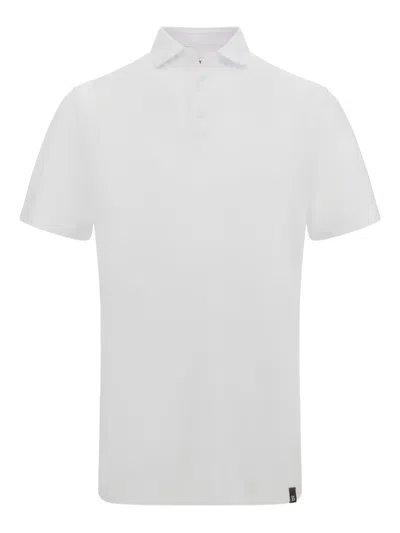 Boggi Milano Cotton Crepe Jersey Polo Shirt In White