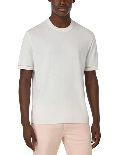 Boggi Milano Cotton Crepe Knit Tee In White