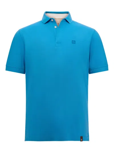 Boggi Milano Cotton-piqué Logo Polo Shirt In Blue