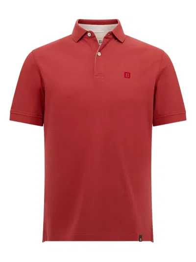Boggi Milano Cotton Piqué Polo Shirt In Red