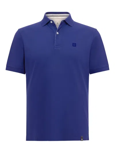 Boggi Milano Cotton Piqué Polo Shirt In Blue