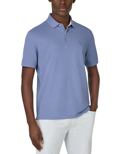 Boggi Milano Cotton Pique Polo Shirt In Blue