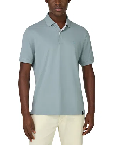 Boggi Milano Cotton Pique Polo Shirt In Blue