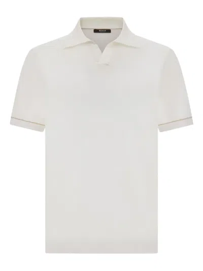 Boggi Milano Cotton Polo Shirt In White