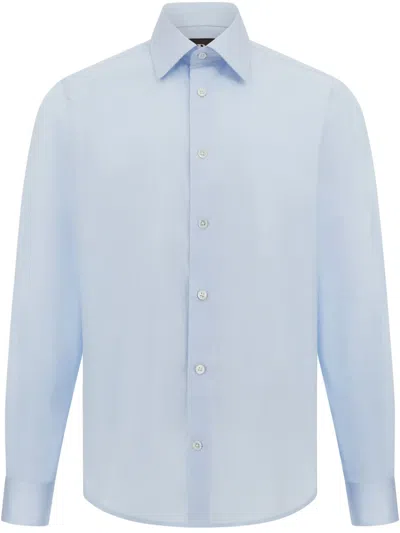 Boggi Milano Regular Fit Cotton Dobby Shirt In Blue