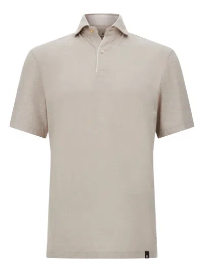 Boggi Milano Piqué Polo Shirt In Neutrals
