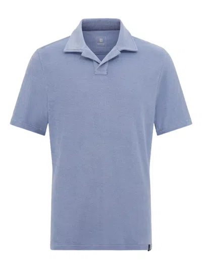 Boggi Milano Cotton/nylon Polo Shirt In Blue