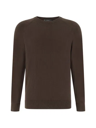 Boggi Milano Crewneck Cashmere Sweater In Animal Print