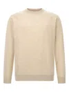 Boggi Milano Crew Neck Jumper In Wool And Cashmere In Neutral