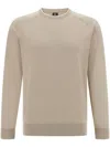 Boggi Milano Merino Wool Crew Neck Jumper In Neutrals
