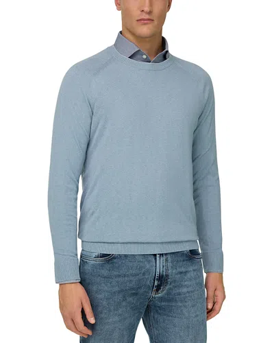 Boggi Milano Crewneck Cashmere Sweater In Blue