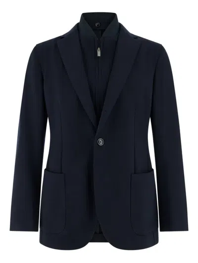 Boggi Milano Detachable Patch Pocket Jacket In Blue