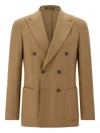 Boggi Milano Double-breasted Blazer In Brown
