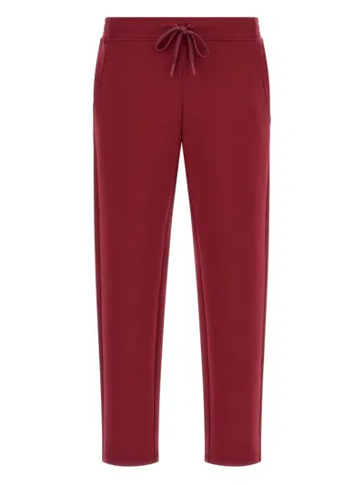 Boggi Milano Drawstring-waist Welt-pocket Track Pants In Burgundy