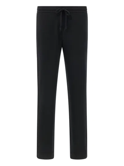 Boggi Milano Knitted Trousers In Superfine Merino Wool In Black