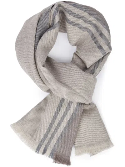 Boggi Milano Drill Wool Scarf In Neutrals