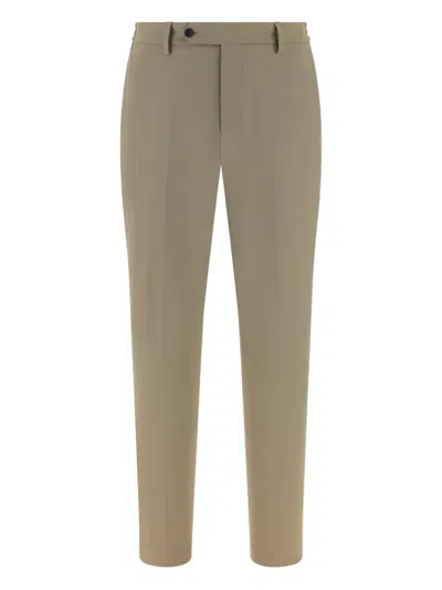 Boggi Milano Elasticated Technical Trousers In Brown