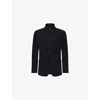 Boggi Milano Mandarin-collar Patch-pocket Blazer In Black