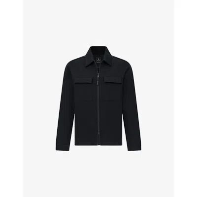 Boggi Milano Ens Black Nexus Technical-wool Blend Shirt Jacket