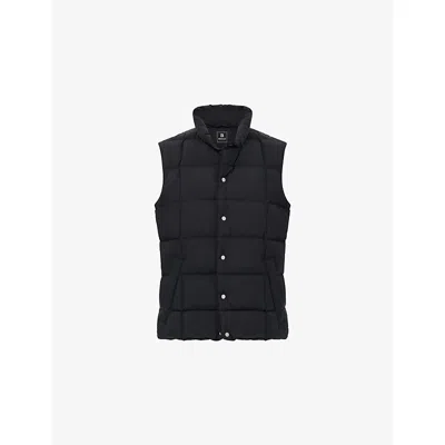 BOGGI MILANO ENS BLACK STAND-COLLAR QUILTED SHELL-DOWN GILET