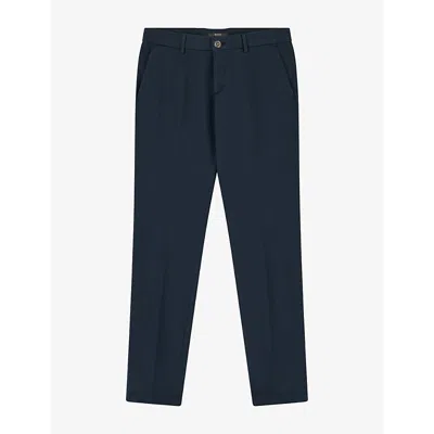 Boggi Milano Trousers In Stretch-cotton In Blue