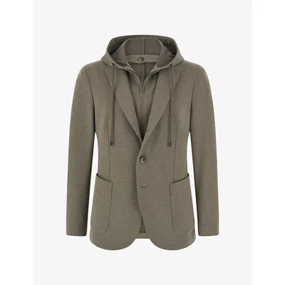 Boggi Milano Sweatshirt Blazer Madison In Stretch Cotton Blend In Green