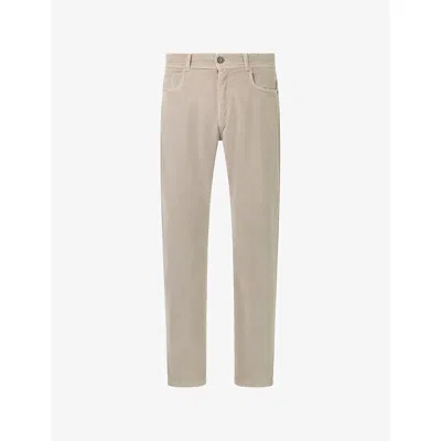 Boggi Milano Ens Sand Tapered-leg Mid-rise Stretch-corduroy Jeans In Animal Print