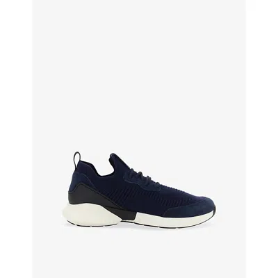 Boggi Milano Ens Navy Blue Willow Wool Blend Trainers Eur 41 / 7 Uk