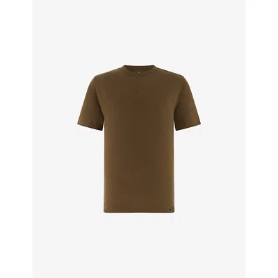 Boggi Milano Ens Brown Crewneck Linen-jersey T-shirt