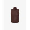 Boggi Milano Ens Brown High-neck Quilted Shell-down Gilet Xl In Brown