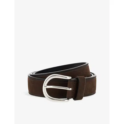 Boggi Milano Ens Buckled Leather Belt Dark Brown