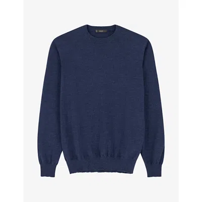 Boggi Milano Ens Crew-neck Knitted Jumper Indigo In Blue
