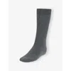 Boggi Milano Ens Grey Ribbed Cotton-blend Socks In Gray