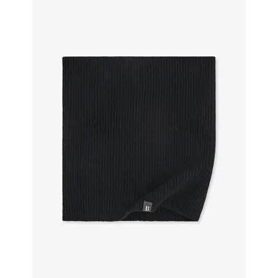 Boggi Milano Ens Logo-patch Merino Wool Neck Warmer Black